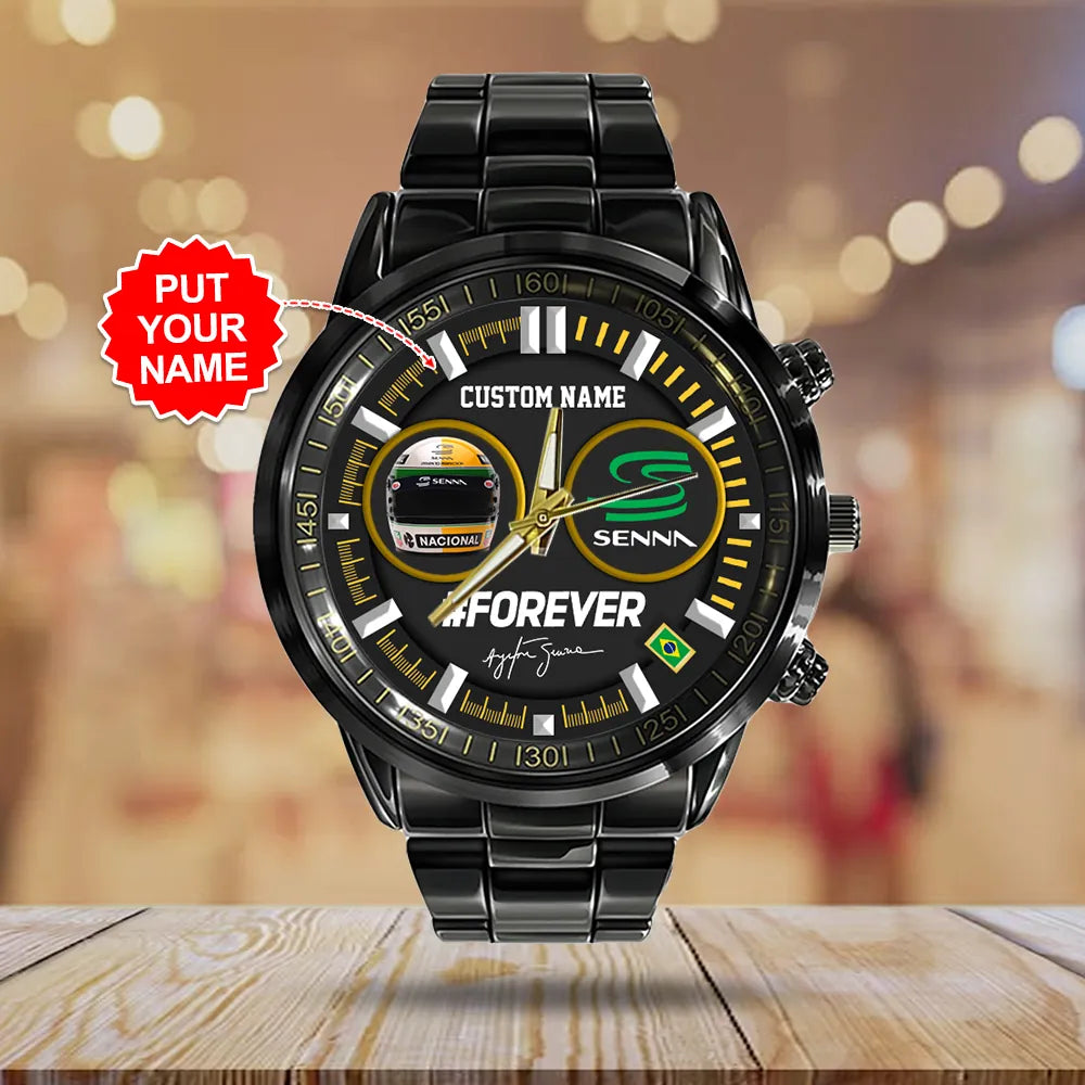 Personalized Ayrton Senna Black Stainless Steel Watch – TANTN 7615