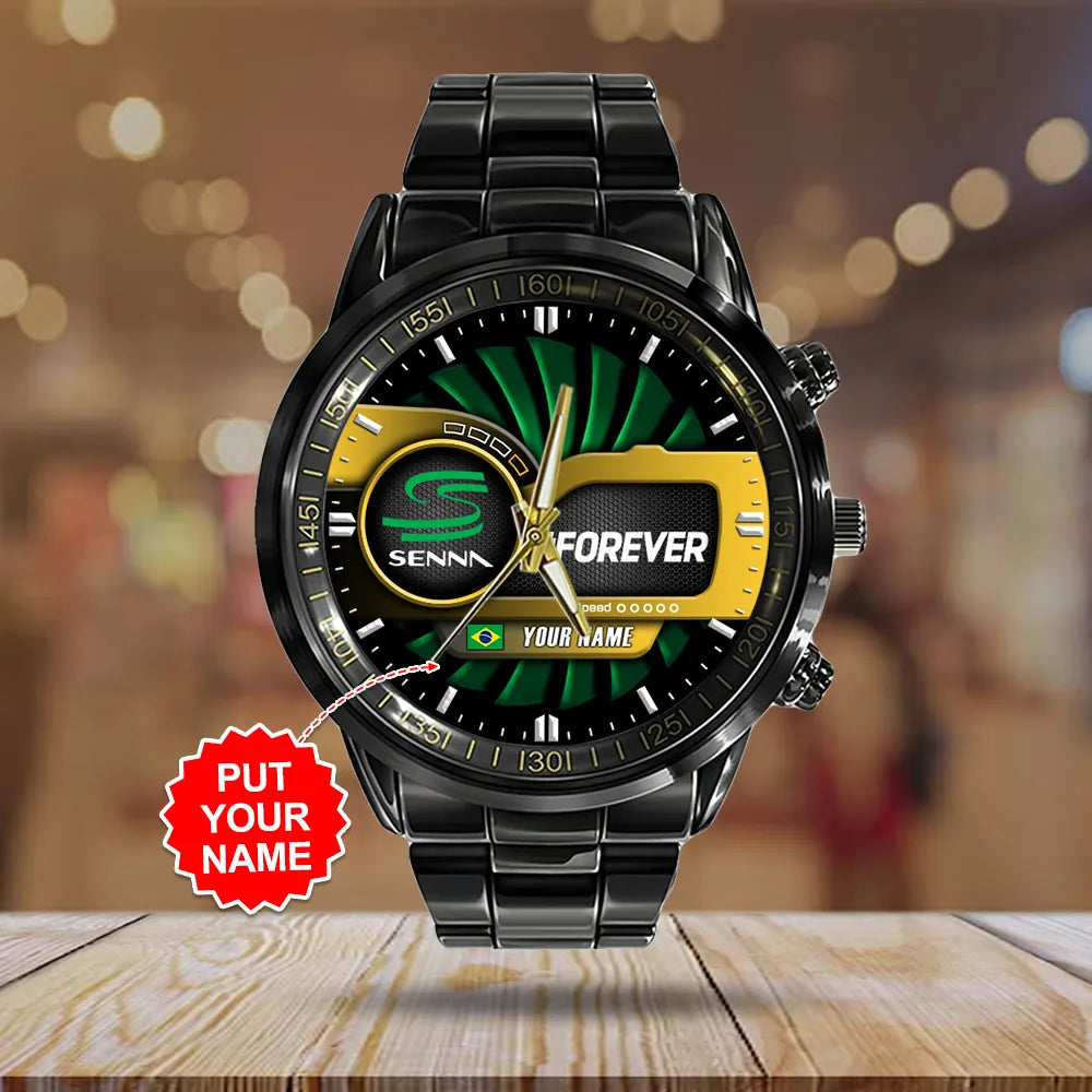 Personalized Ayrton Senna Black Stainless Steel Watch – TANTN 7616