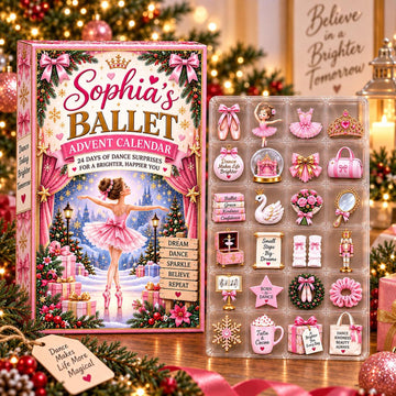 Personalized Ballet Advent Calendar Custom Name Ballerina Christmas Countdown Box 24 Days Dance Surprises Gift For Kids