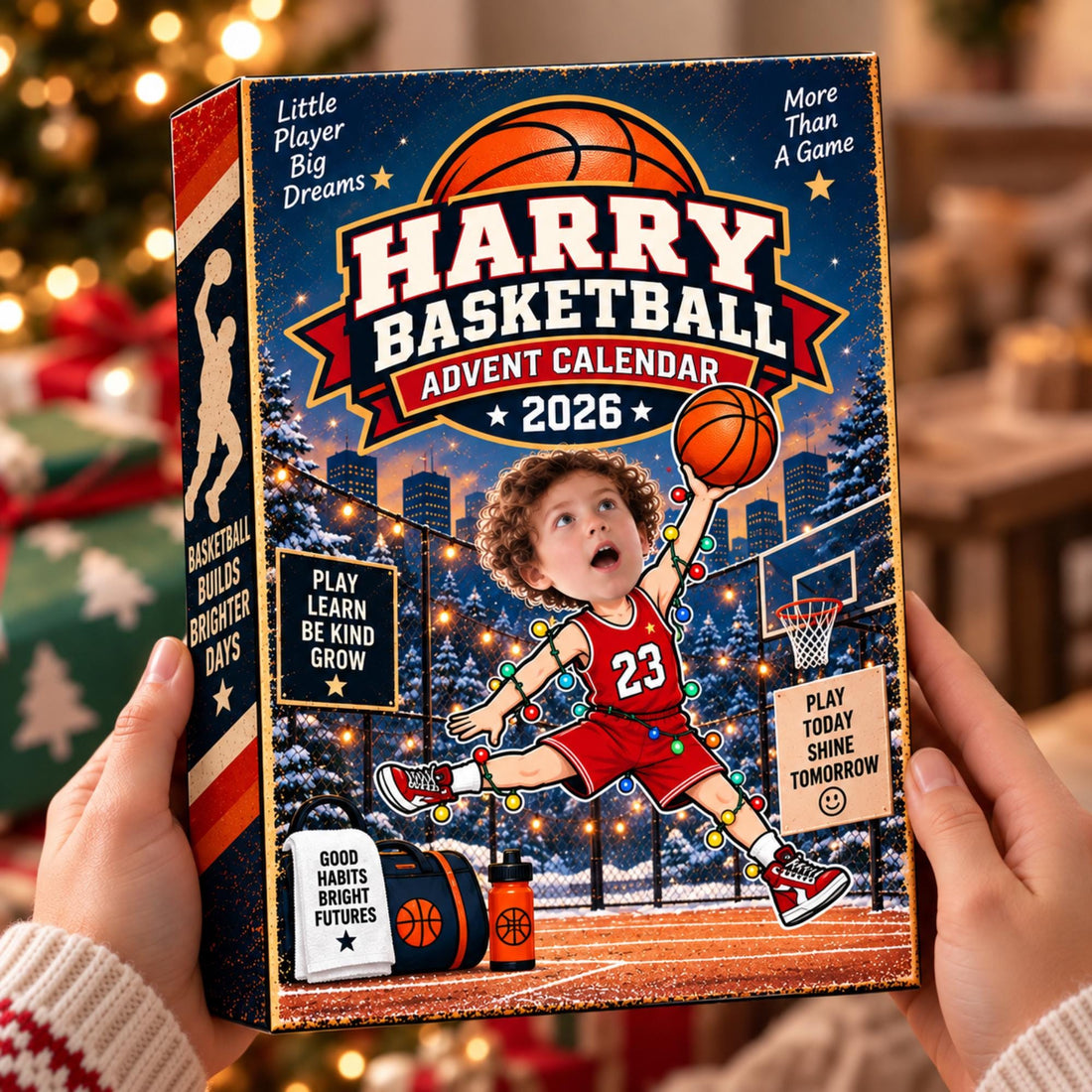 Personalized Basketball Advent Calendar Custom Photo Name Christmas Gift For Basketball Player