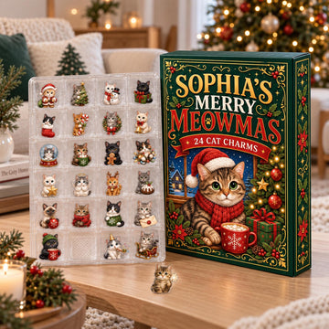 Personalized Cat Christmas Advent Calendar 24 Day Blind Box Charms