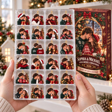 Personalized Couple Advent Calendar 2026 24 Acrylic Christmas Ornaments Custom Photo Countdown Box Romantic Gifts For Couples Xmas Decor