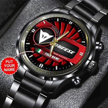 Personalized Dainese Black Stainless Steel Watch