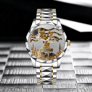 Personalized Deer Themed Initial Watch - Personalized Name And Initial - Gift For Deer Themed, Owners PS10024