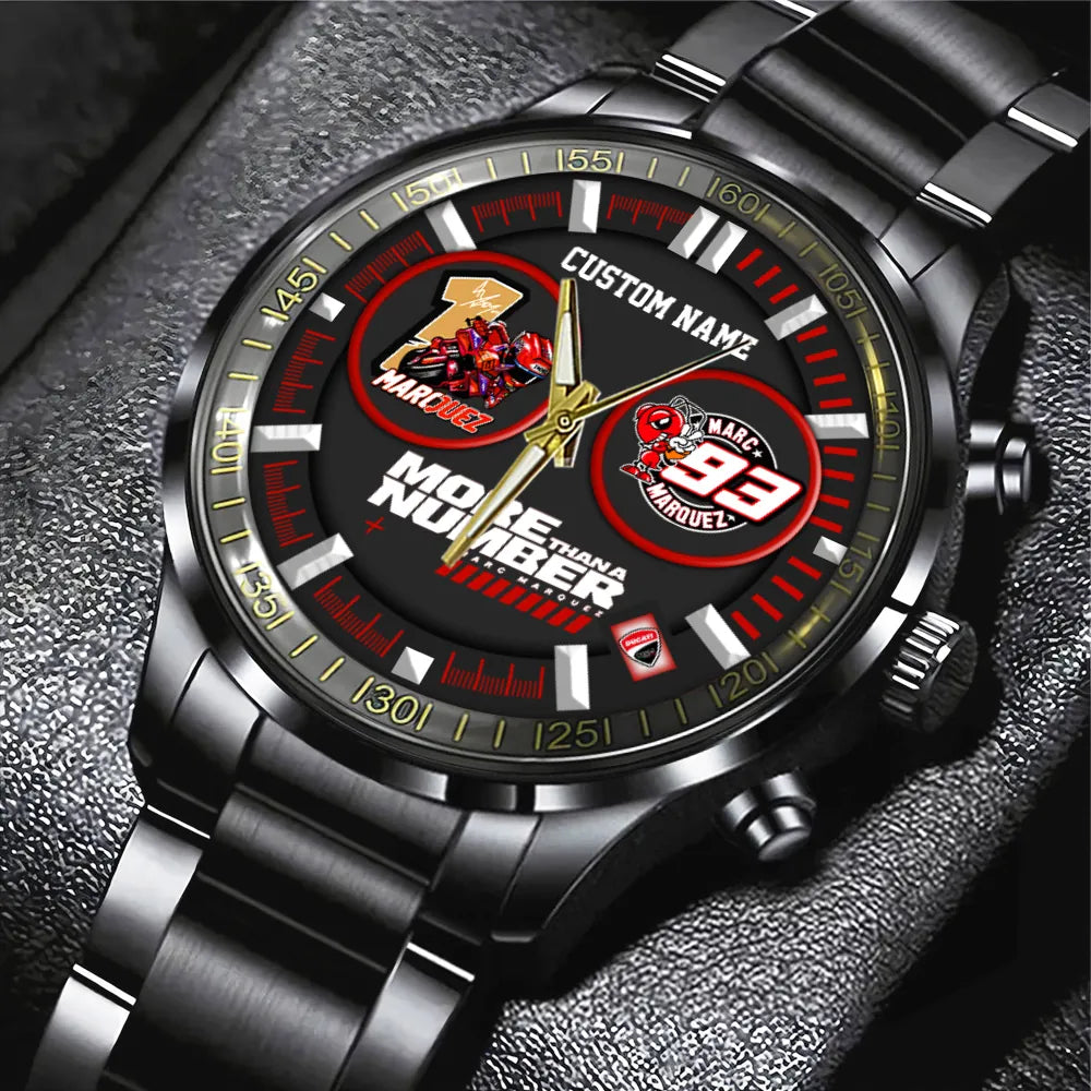 Personalized Ducati Lenovo Team x Marc Márquez Black Stainless Steel Watch – TANTN17127