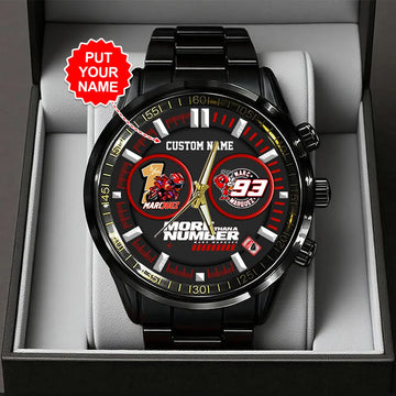 Personalized Ducati Lenovo Team x Marc Márquez Black Stainless Steel Watch – TANTN17127