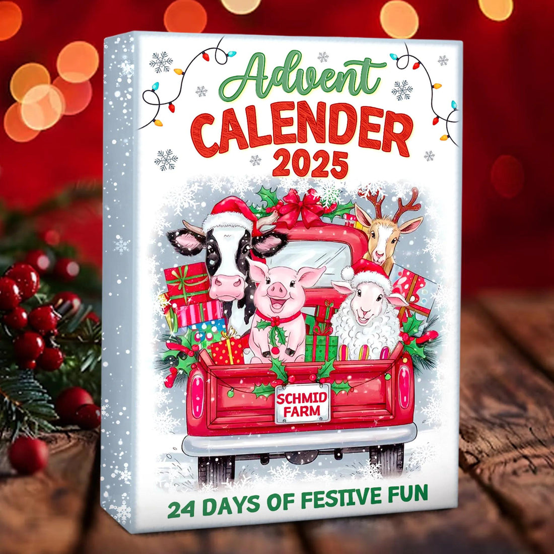 Personalized Farm Animal Advent Calendar 2026 Custom Name Christmas Countdown Box 24 Days Of Holiday Fun For Kids And Families