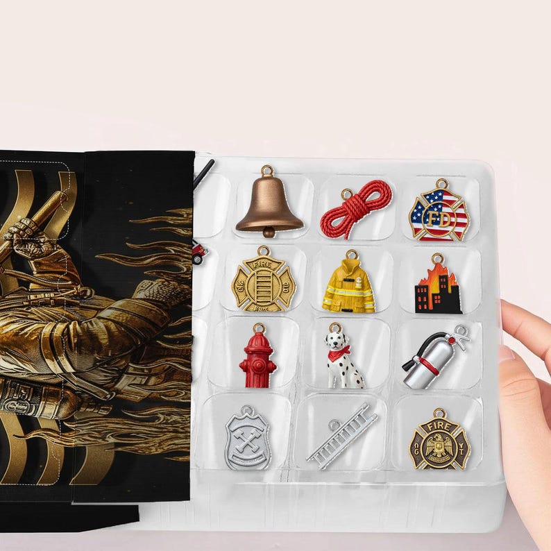 Personalized Fireman Rescue Advent Calendar Gift For Fireman Loves Acrylic Blind Box Countdown Calendar With Ornaments Christmas Gift Ideas