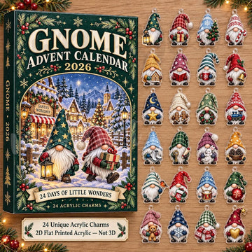 Personalized Gnome Advent Calendar 2026 24 Days Xmas Scandinavian Gnome Ornaments Countdown Box Custom Holiday Decor Gift For Gnome Lovers