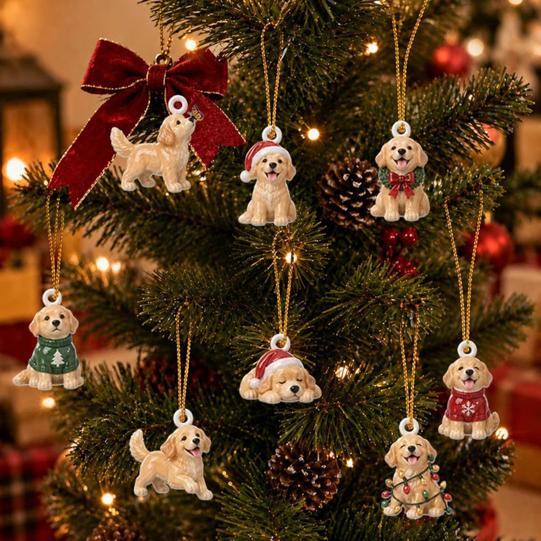 Personalized Golden Retriever Advent Calendar 24 Acrylic Charms Christmas Countdown Gift For Dog Lovers
