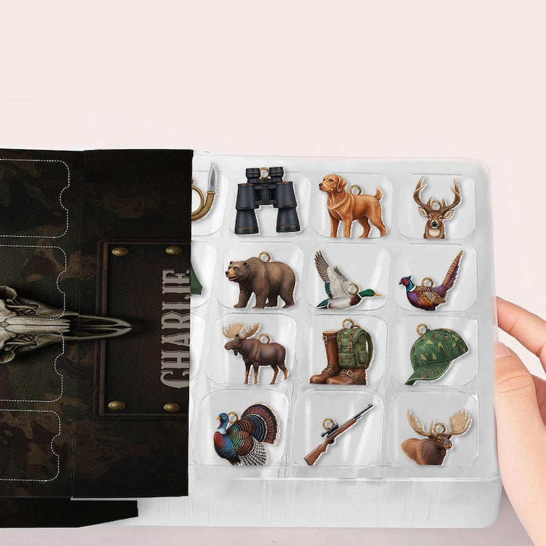 Personalized Hunting Life Advent Calendar Hunting Lover Gift Acrylic Blind Box Countdown Calendar With Ornaments Christmas Gift Ideas