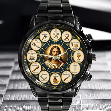 Personalized Jesus And 12 Apostles Watch Custom Name Christian Faith Watch Gift For Christians