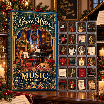 Personalized Music Advent Calendar Music Lover Christmas Countdown Box Custom Name Musician Gift 24 Days Holiday Calendar