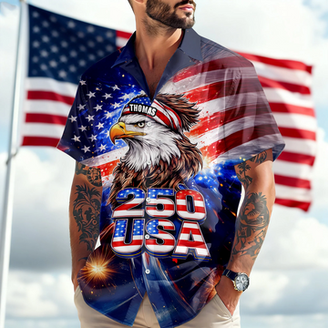Personalized Name 250 Eagle America Patriotic Hawaii Shirt HA75 921008