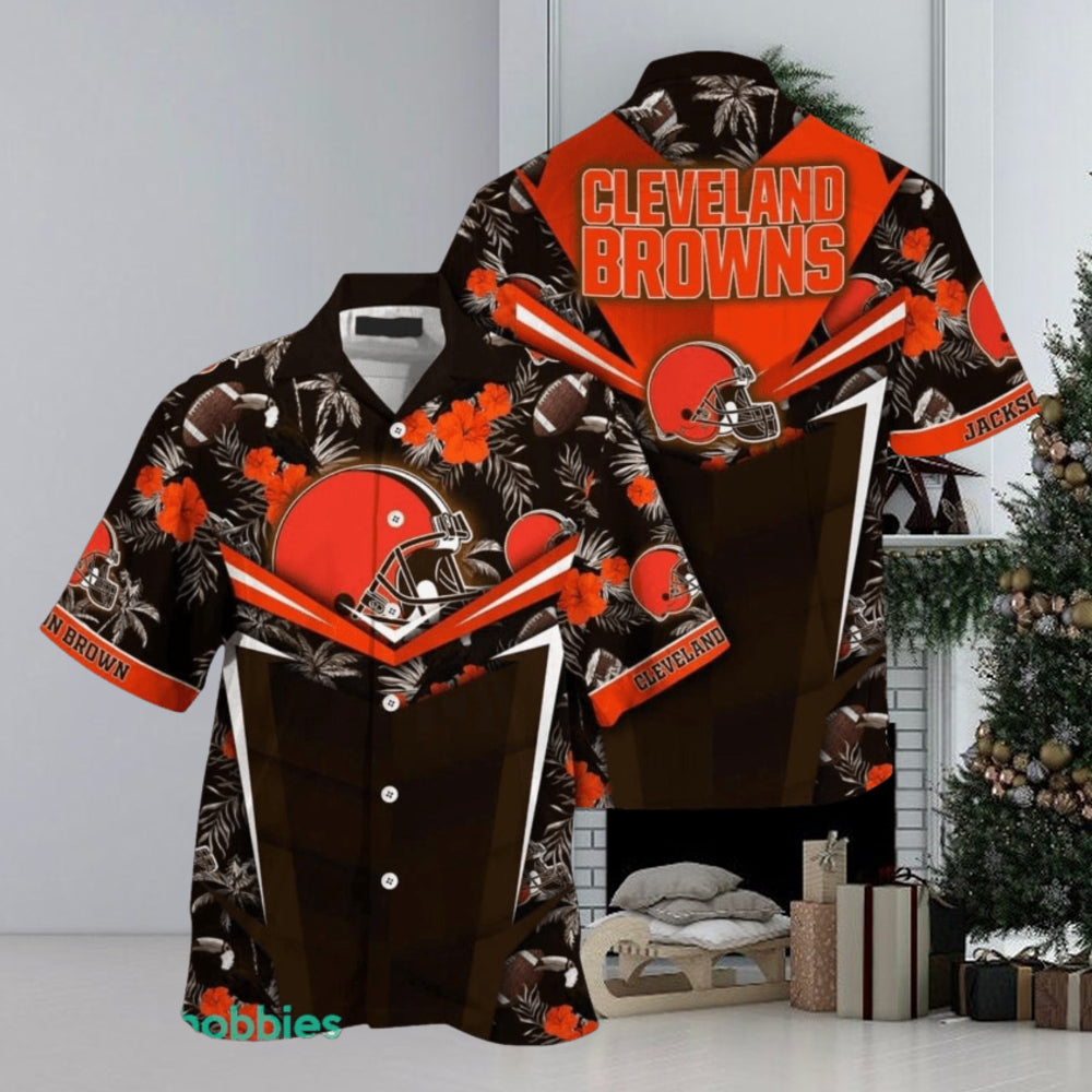 Personalized Name NFL Cleveland Browns Hawaiian Shirt Summer Football Aloha Shirt For Men And Women