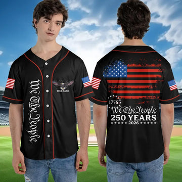 Personalized Patriotic Baseball Jersey, Custom Name American Flag Shirt, 1776 USA Inspired Jersey, Fourth of July Gift for Dad