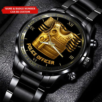 Personalized Police Officer Watch, Custom Business Watch Gift, Police Badge Watch, Police Officer Gift, Gift for Police Dad, Grandpa