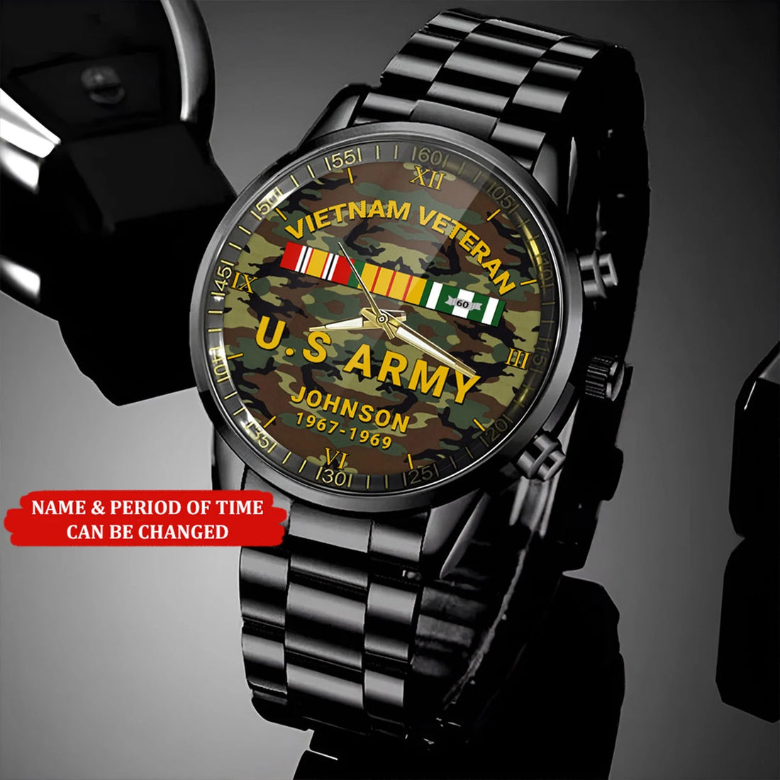 Personalized U.S Army Vietnam Veteran Watch, Proudly Served Military Veteran Watch, Military Style Watches, Proud Veteran , Fathers Day Gift