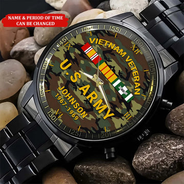 Personalized U.S Army Vietnam Veteran Watch, Proudly Served Military Veteran Watch, Military Style Watches, Proud Veteran , Fathers Day Gift