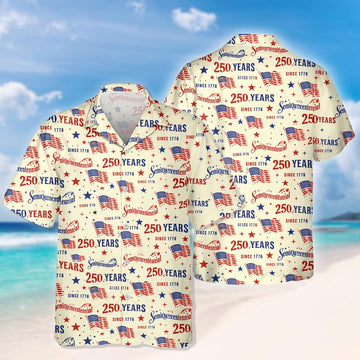 Personalized USA 250th Anniversary Semiquincentennial Hawaii Shirt, 4th of July American, Independence Day Gift, Patriotic Freedom