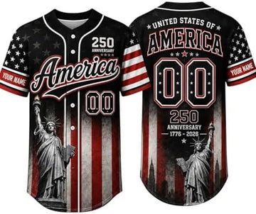 Personalized USA Baseball Jersey Custom Name Number Sports Shirt Patriotic American Flag Team for Men Women