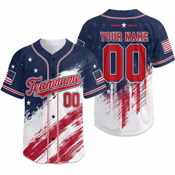 Personalized USA Baseball Jersey, Custom Patriotic 250 Years Team Shirt, American Flag Sports Jersey, 4th Of July Custom Name Number Jersey