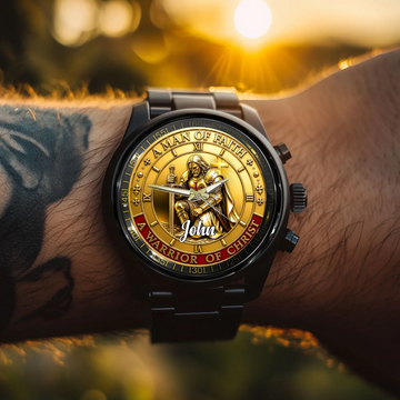 Personalized Warrior Of Christ Watch Custom Name Christian Faith Watch Gift For Christian Men