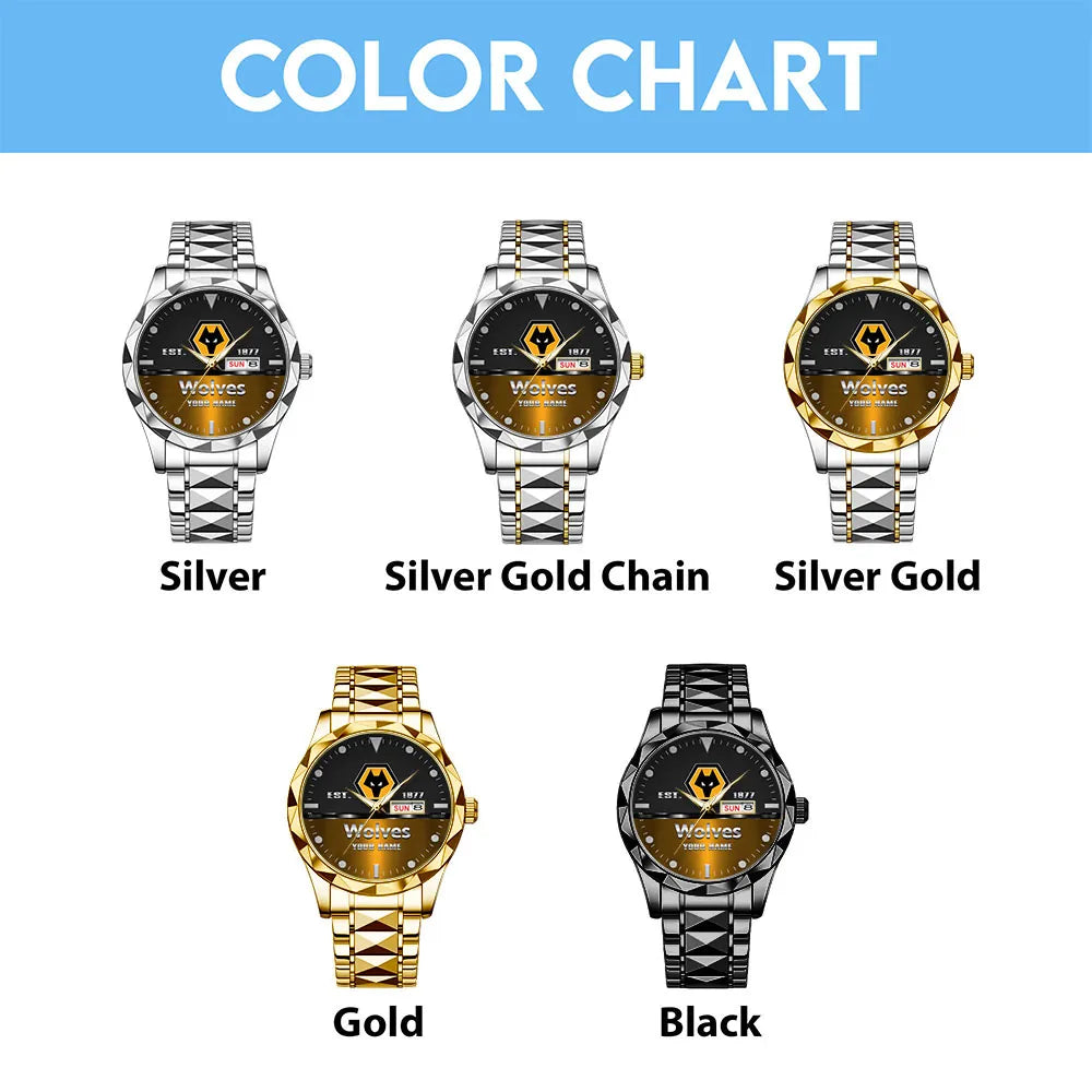 Personalized Wolverhampton Wanderers Alloy Luxury Quartz Watch – TANTN15476