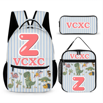 Personalized Animal Pattern Colorful Vertical Stripe Backpack - Gift For Child