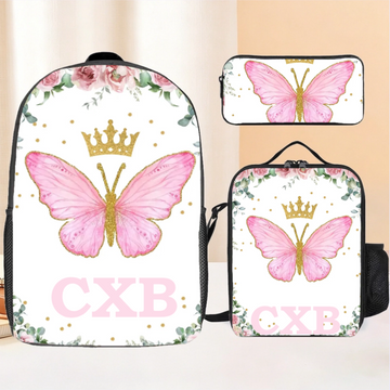 Personalized Custom Baby Girl Backpack - Baby Girl Name Butterfly Receiving Backpack
