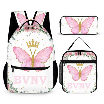 Personalized Custom Baby Girl Backpack - Baby Girl Name Butterfly Receiving Backpack