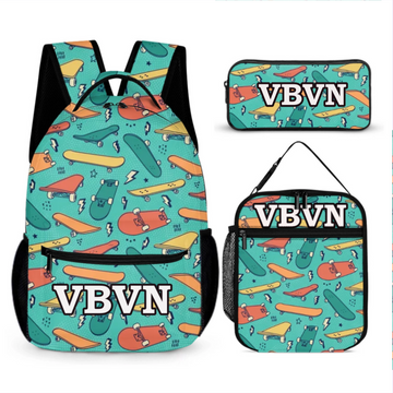 Personalized Name Customized Skateboard Backpacks - School Season Gifts for Kids