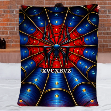 Personalized Spider Web Customized Blanket – Personalized Name – Cool Gift for Kids & Superhero Fans0001