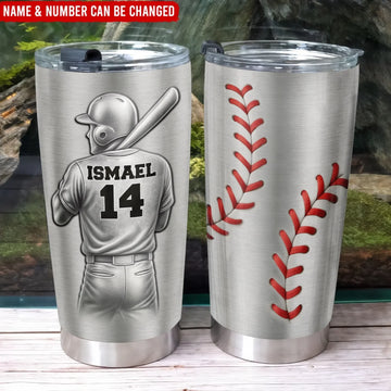 Baseball Player With Name Number Personalized Tumbler Gift For Baseball Lover