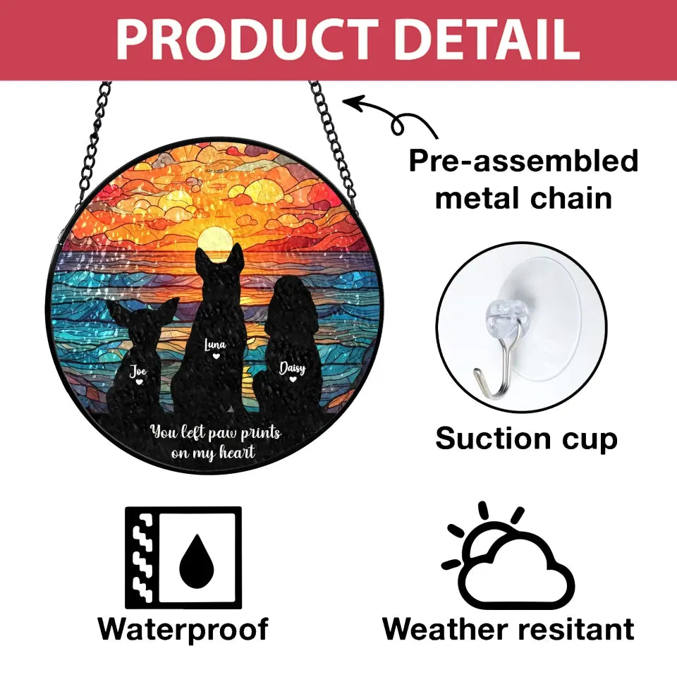 Pet Remembrance Suncatcher Personalized Window Stained Glass Suncatcher Hanging