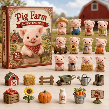 Pig Farm Advent Calendar 2026 - 24-Day Countdown, Acrylic Charms Every Day Bring New Suprises