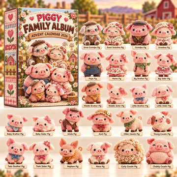 Piggy Family Album Advent Calendar 2026 - 24-Day Countdown, Acrylic Charms