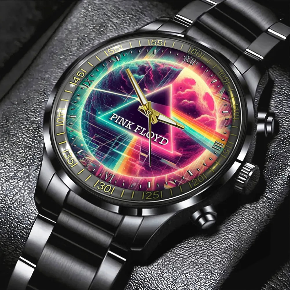 Pink Floyd Black Stainless Steel Watch – GNE 403