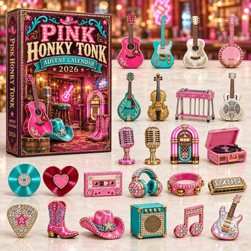 Pink Honky Tonk Advent Calendar 2026 - 24-Day Countdown, Acrylic Charms