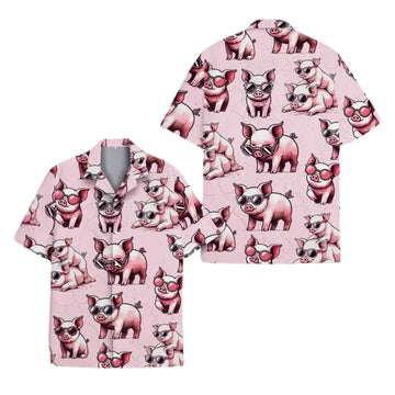 Pink Pigs Hawaiian Shirts Women Men, Pigs Lover Hawaiian Shirts HE0026