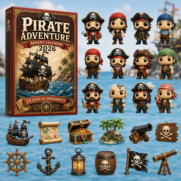 Pirate Adventure Advent Calendar 2026 - 24-Day Countdown, Acrylic Charms Every Day Bring New Suprises