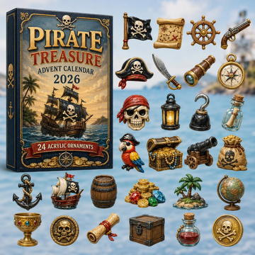 Pirate Treasure Advent Calendar 2026 - 24-Day Countdown, Acrylic Charms Every Day Bring New Suprises