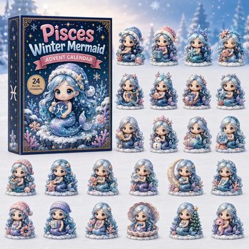 Pisces Winter Mermaid Advent Calendar 2026 - 24-Day Countdown, Acrylic Charms Every Day Bring New Suprises