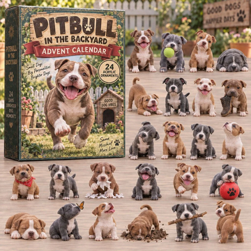 Pitbull In Backyard Advent Calendar 2026 - 24-Day Countdown, Acrylic Charms Every Day Bring New Suprises