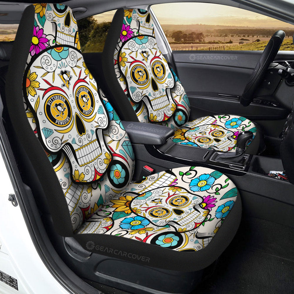 Pittsburgh Penguins Car Seat Covers Custom Sugar Skull Car Accessories