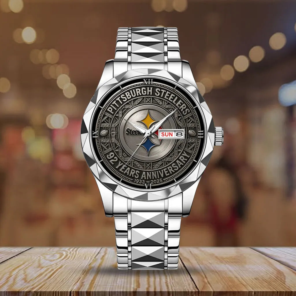 Pittsburgh Steelers 92 Years Anniversary 2025 Alloy Luxury Quartz Watch – TMTHU775