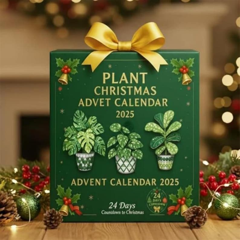 Plant Advent Calendar Green Tree Figurines Classic Holiday Decor Unique Green Look Festive Countdown Calendar Christmas Collectible