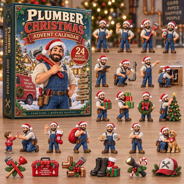 Plumber Christmas Advent Calendar 2026 - 24-Day Countdown, Acrylic Charms