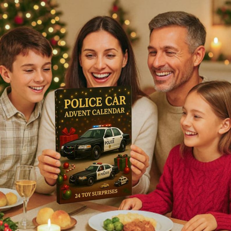 Police Car Advent Calendar Law Enforcement Gift For Him Husband Gift For Police Officer First Responder Chirstmas Countdown Calendar
