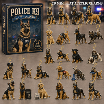 Police K9 Unit Advent Calendar 2026 24 Day Festive Countdown Acrylic Charms Blind Box Gift For Police Lovers